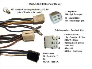 Yamaha XS850 instrument cluster wiring